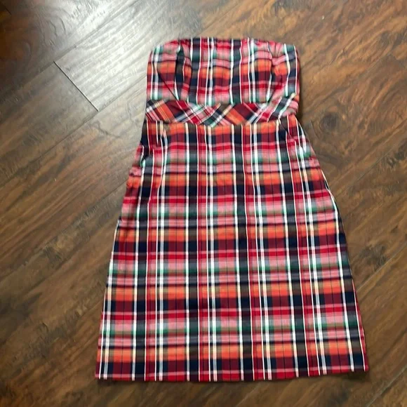 Vineyard Vines Plaid Strapless Dress - Picture 1 of 6